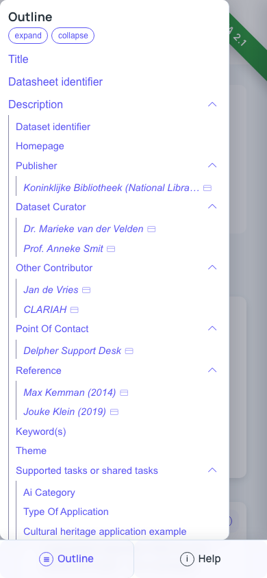SideDoc on a phone, with the outline open